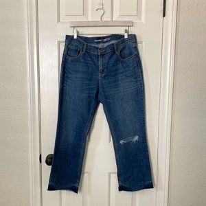 Old Navy Flare Mid Rise Blue Jean Distressed